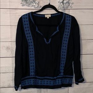 Marabelle long sleeve top with print, XS